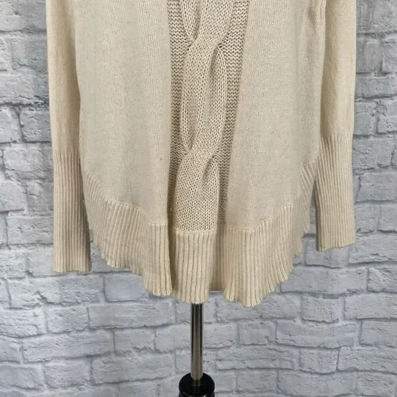 INC women S silk blend Longsleeve turtleneck poncho white - Picture 2 of 12